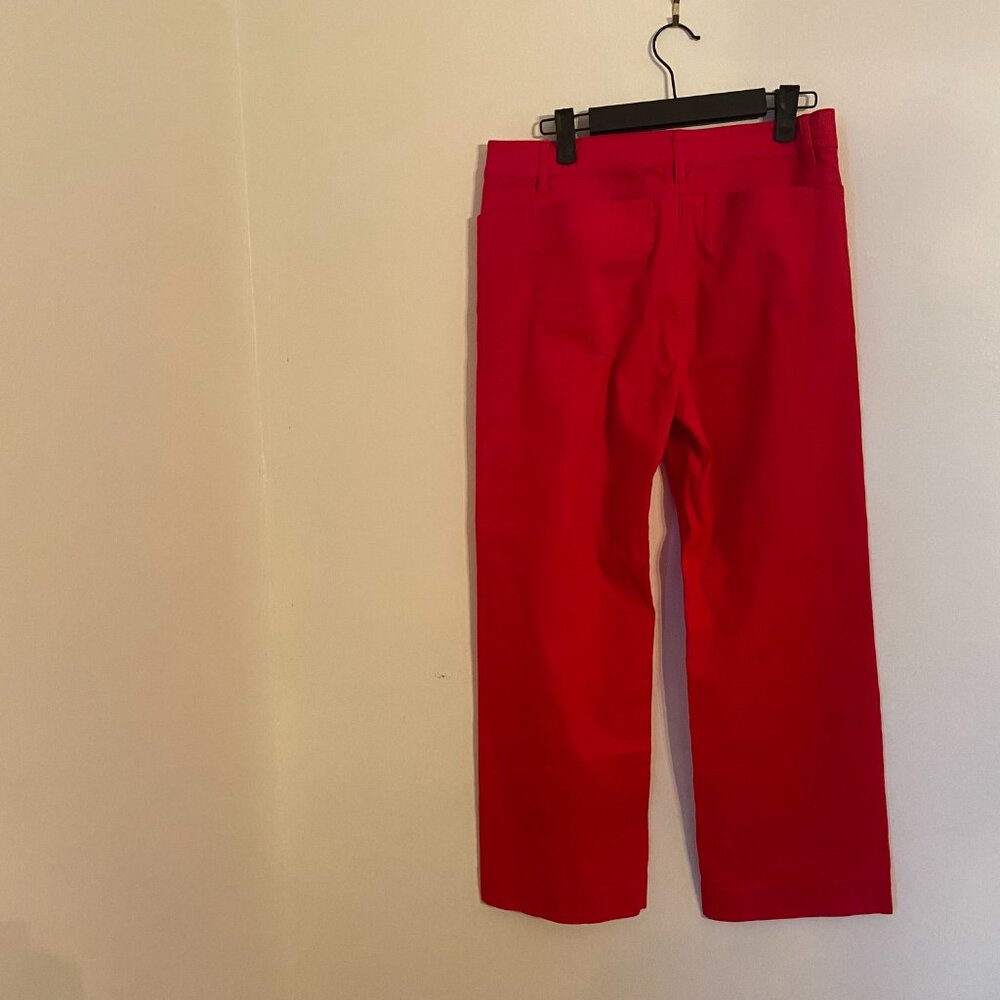 A.L.C Red Cropped Wide Leg Pants Size 6 - Picture 4 of 6